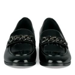 Mocassins NOIR Femme Motif Chaîne A Enfiler