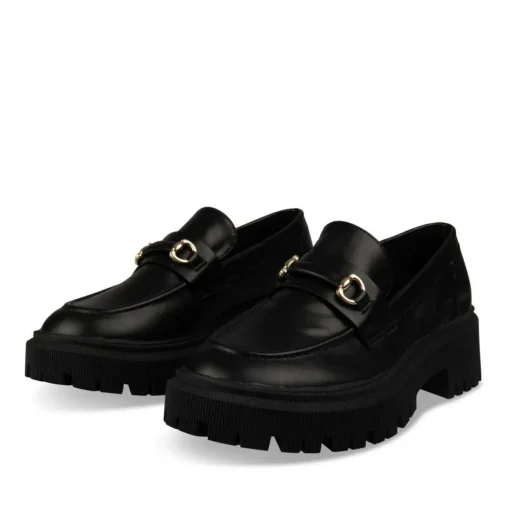 Mocassins NOIR Femme Motif Uni A Enfiler