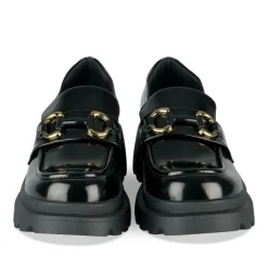 Mocassins NOIR Femme Motif Chaîne A Enfiler