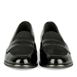 Mocassins NOIR Femme Motif Vernis A Enfiler