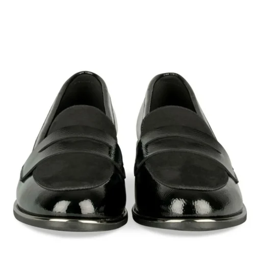 Mocassins NOIR Femme Motif Vernis A Enfiler