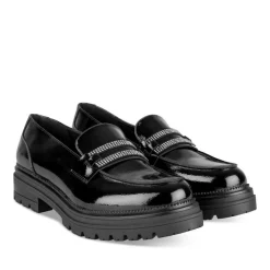 Mocassins NOIR Femme Motif Clouté A Enfiler