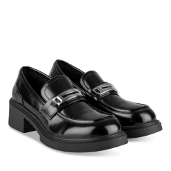 Mocassins NOIR Femme Motif Uni A Enfiler