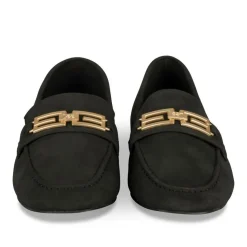 Mocassins NOIR Femme Motif Uni A Enfiler