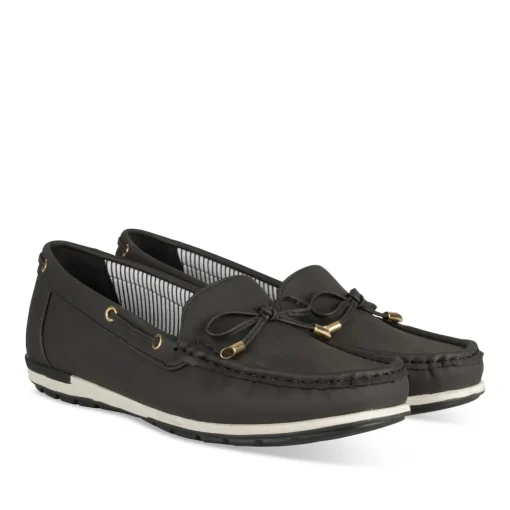 Mocassins NOIR Femme Motif Uni A Enfiler