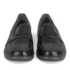 Mocassins NOIR Femme Motif Uni A Enfiler