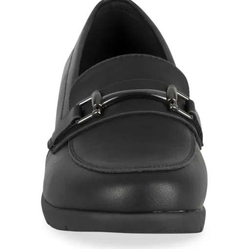 Mocassins NOIR Femme Motif Uni A Enfiler