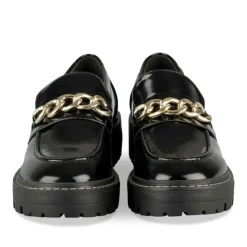 Mocassins NOIR Femme Motif Chaîne A Enfiler