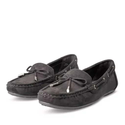 Mocassins NOIR Femme Motif Uni A Enfiler