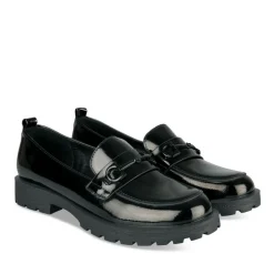 Mocassins NOIR Femme Motif Uni A Enfiler