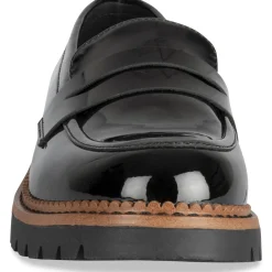 Mocassins NOIR Femme Motif Vernis A Enfiler