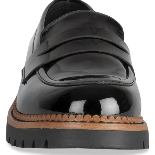Mocassins NOIR Femme Motif Vernis A Enfiler
