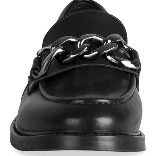 Mocassins NOIR Femme Motif Uni A Enfiler