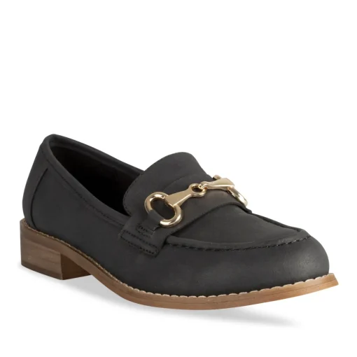 Mocassins NOIR Femme Motif Uni A Enfiler
