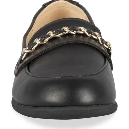 Mocassins NOIR Femme Motif Uni A Enfiler