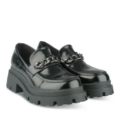 Mocassins NOIR Femme Motif Uni A Enfiler
