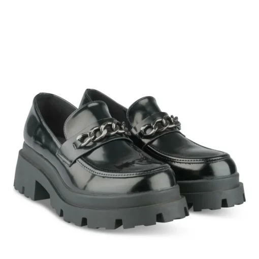 Mocassins NOIR Femme Motif Uni A Enfiler