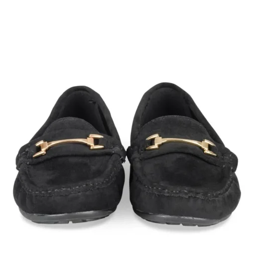 Mocassins NOIR Femme Motif Chaîne A Enfiler