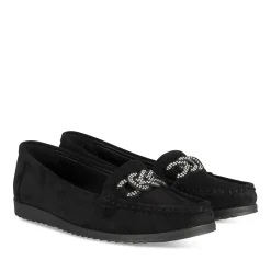Mocassins NOIR Femme Motif Uni A Enfiler