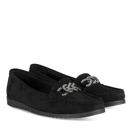 Mocassins NOIR Femme Motif Uni A Enfiler