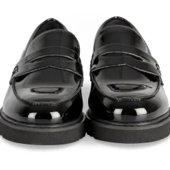 Mocassins NOIR Femme Motif Vernis A Enfiler
