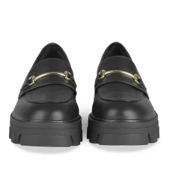 Mocassins NOIR Femme Motif Chaîne A Enfiler