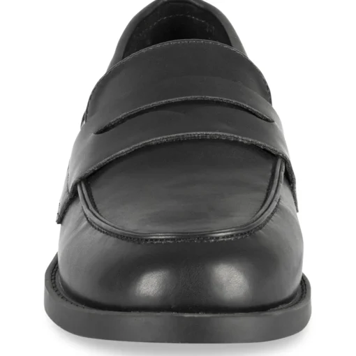 Mocassins NOIR Femme Motif Uni Lacets