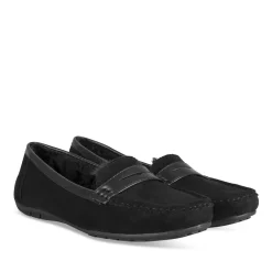 Mocassins NOIR Femme Motif Fausse Fourrure A Enfiler