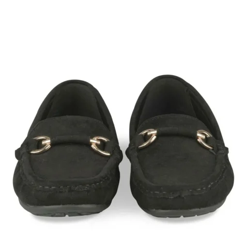Mocassins NOIR Femme Motif Chaîne A Enfiler