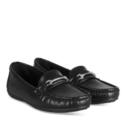 Mocassins NOIR Femme Motif Uni A Enfiler