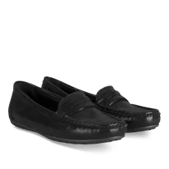 Mocassins NOIR Femme Motif Uni A Enfiler