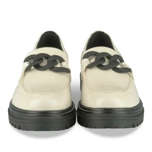 Mocassins NOIR Femme Motif Chaîne A Enfiler