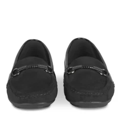 Mocassins NOIR Femme Motif Chaîne A Enfiler