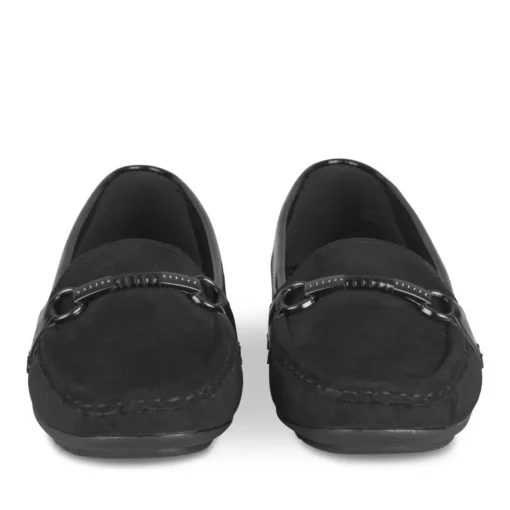 Mocassins NOIR Femme Motif Chaîne A Enfiler