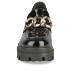 Mocassins NOIR Femme Motif Vernis A Enfiler