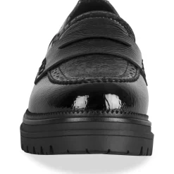 Mocassins NOIR Femme Motif Vernis A Enfiler