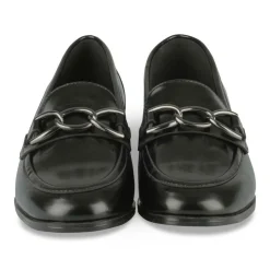 Mocassins NOIR Femme Motif Chaîne A Enfiler