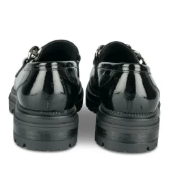 Mocassins NOIR Femme Motif Chaîne A Enfiler