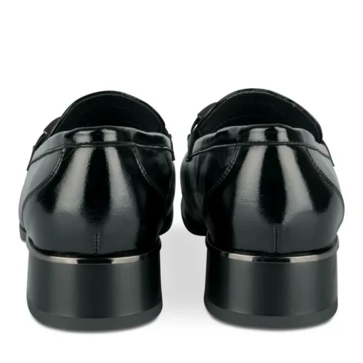 Mocassins NOIR Femme Motif Chaîne A Enfiler