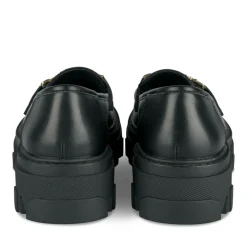Mocassins NOIR Femme Motif Chaîne A Enfiler