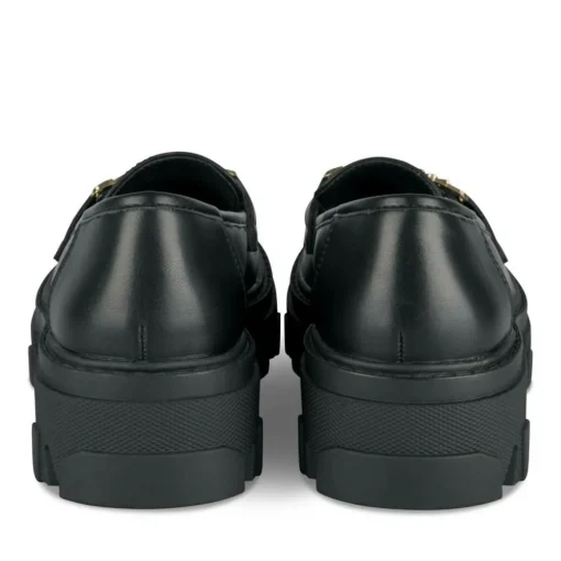 Mocassins NOIR Femme Motif Chaîne A Enfiler