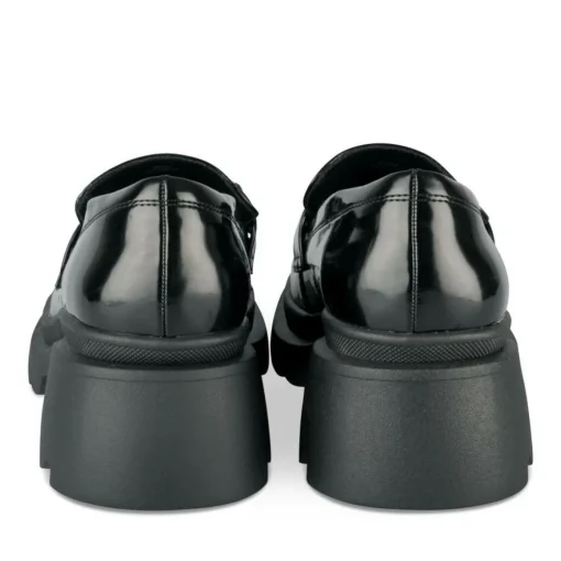 Mocassins NOIR Femme Motif Chaîne A Enfiler