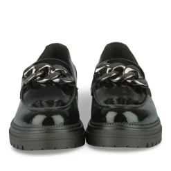 Mocassins NOIR Femme Motif Chaîne A Enfiler