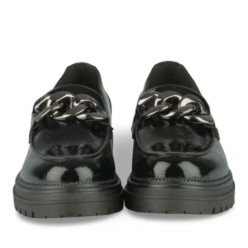 Mocassins NOIR Femme Motif Chaîne A Enfiler