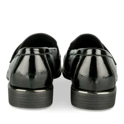 Mocassins NOIR Femme Motif Vernis A Enfiler