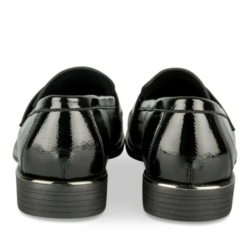Mocassins NOIR Femme Motif Vernis A Enfiler