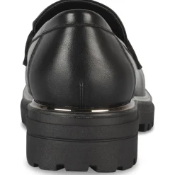 Mocassins NOIR Femme Motif Chaîne A Enfiler