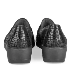 Mocassins NOIR Femme Motif Uni A Enfiler