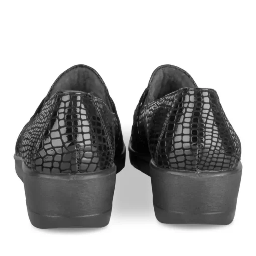 Mocassins NOIR Femme Motif Uni A Enfiler