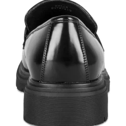 Mocassins NOIR Femme Motif Uni Lacets